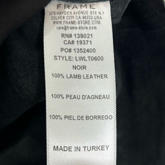 FRAME $598 High-rise Lamb Leather Shorts - Picture 11 of 11